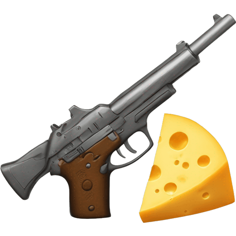 Cheese with a gun emoji