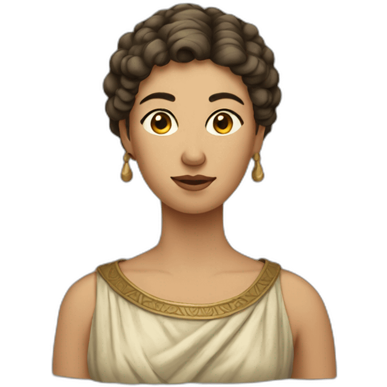 A woman from 8 th century,short hair, gown emoji