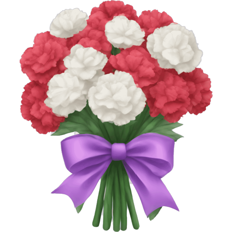 Carnations bouquet with white bow emoji