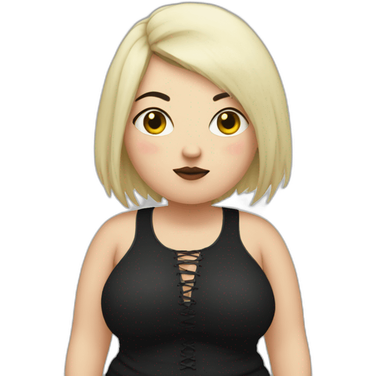 Chubby goth woman emoji