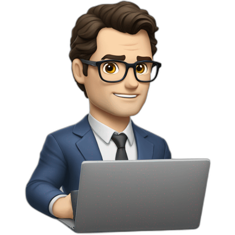 henry cavill clark kent using a laptop emoji