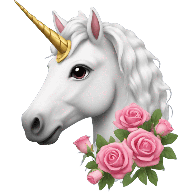 Unicorn with roses  emoji