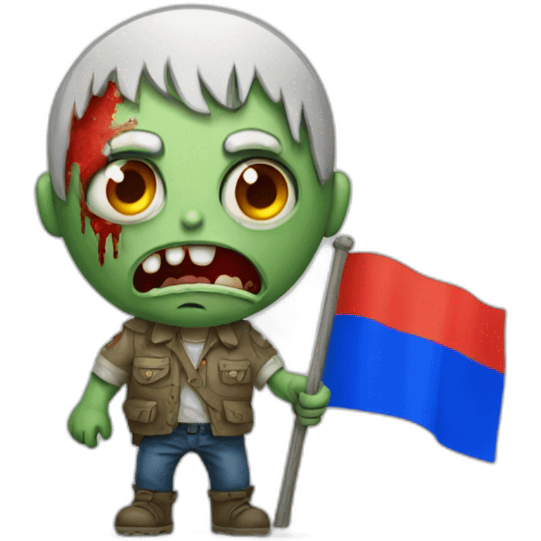 zombie with russian flag and "Z" emoji