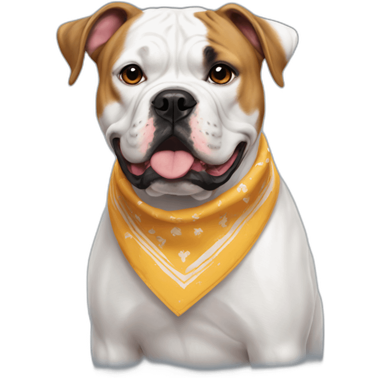 American bulldog with bandanna emoji