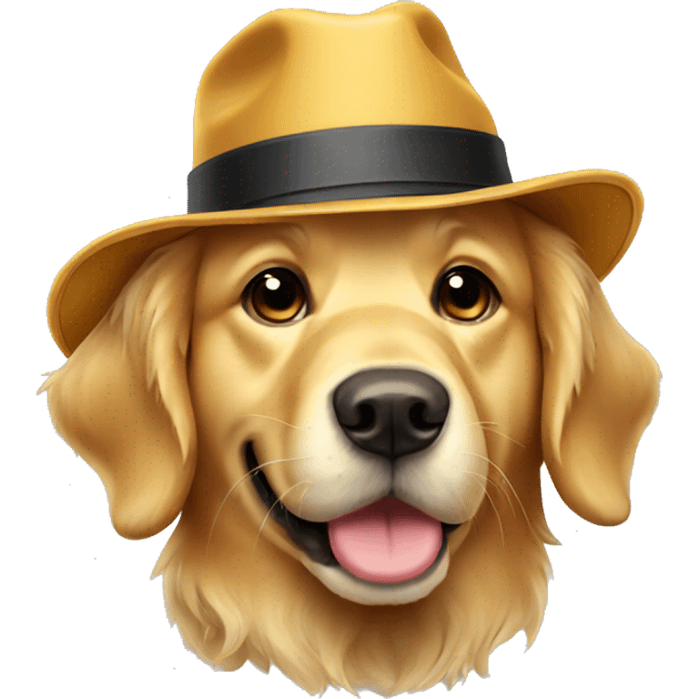 Golden retriever with hat emoji