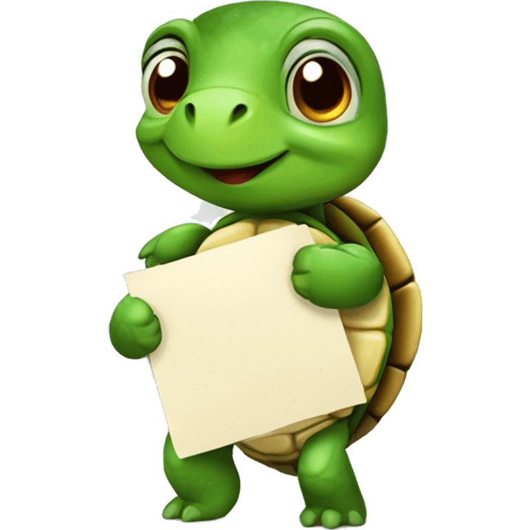 A cute little turtle with a marked to-do list emoji