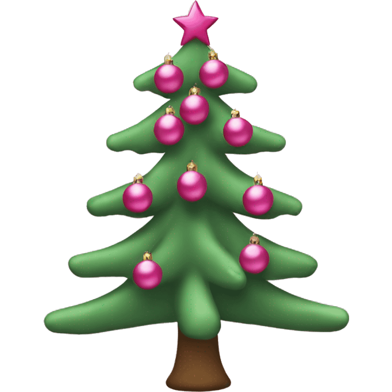 Christmas tree with pink ornaments  emoji