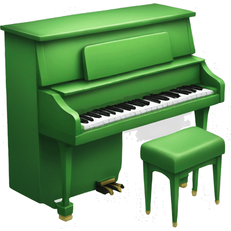 A green piano with a big mouth and little fingers  emoji