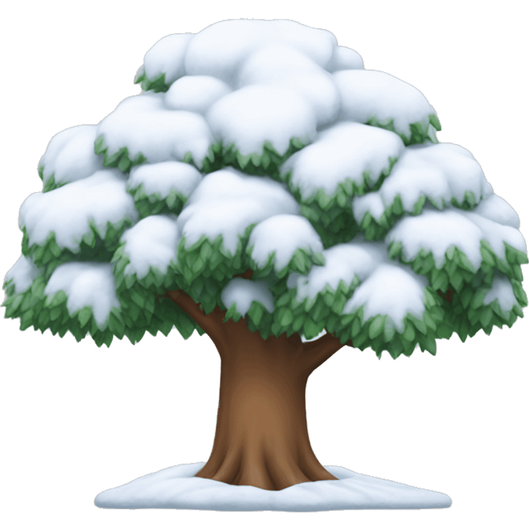 Tree with white snow on top emoji