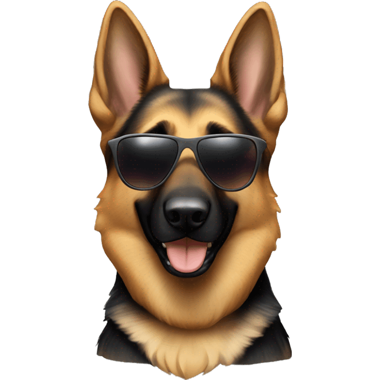 German Shepherd with sunglasses emoji