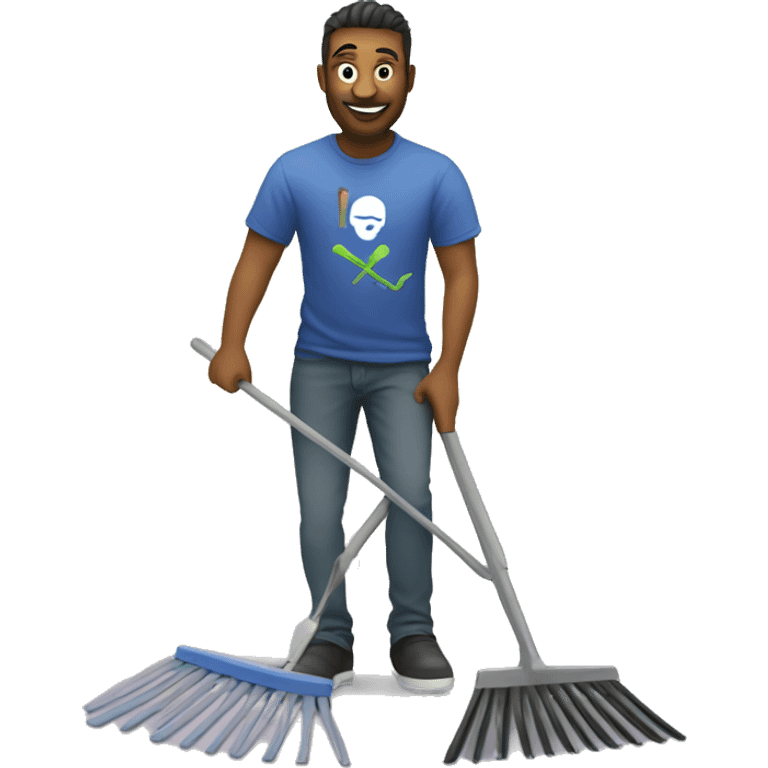 a terraform software developer wearing a terraform tshirt stepping on a rake emoji