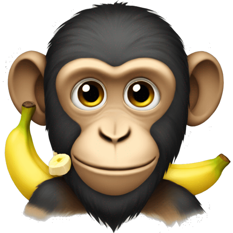 monkey with banana emoji