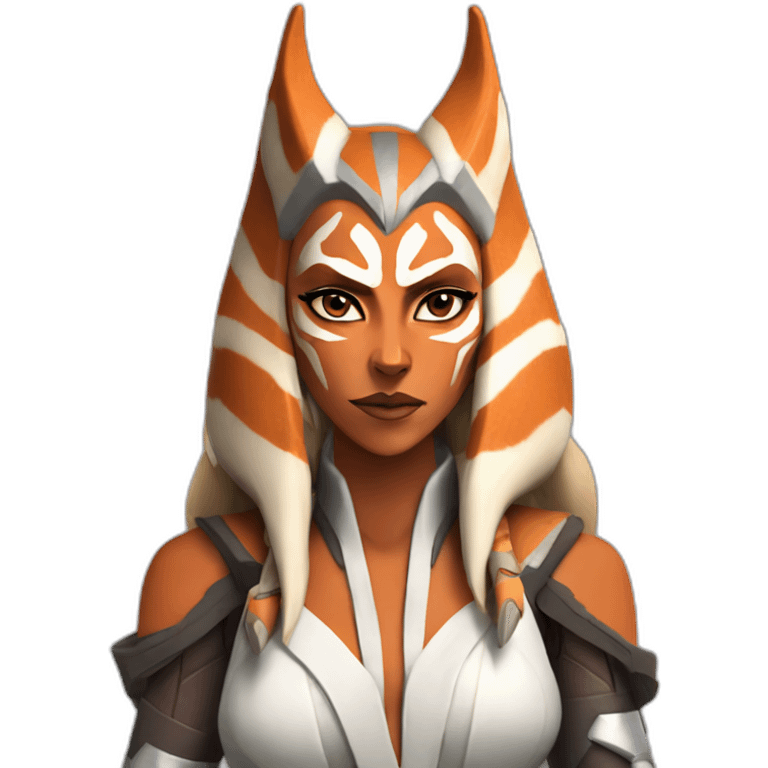 Sexy Ahsoka Tano (Portrait, front facing, Apple iOS 17 style) horns, tendrils emoji