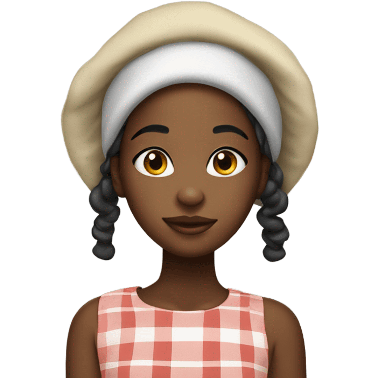 Black girl with big hoop earrings and a bonnet  emoji