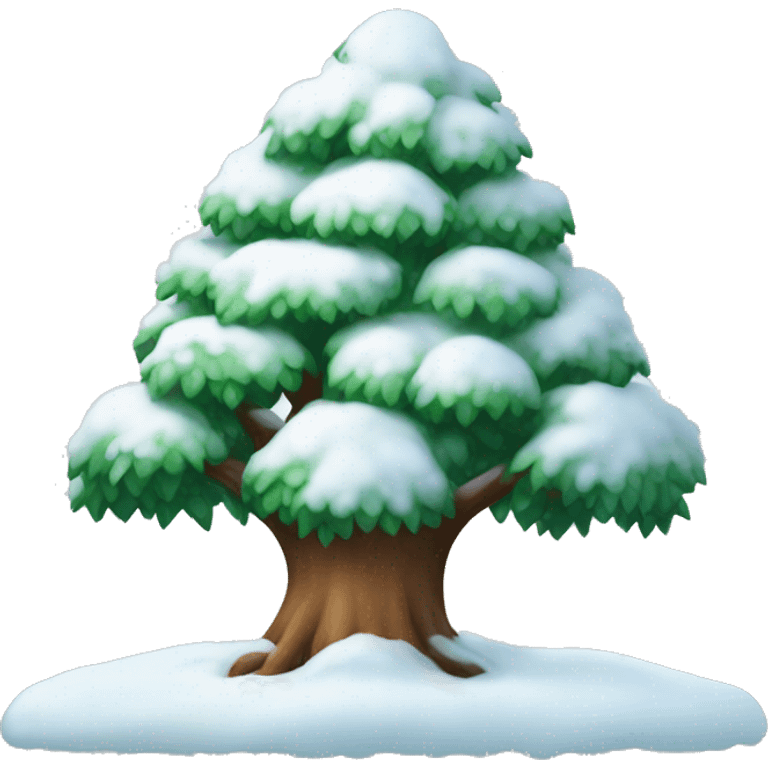 Tree with snow emoji