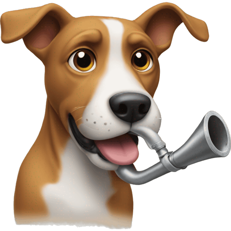 dog hitting pipe emoji