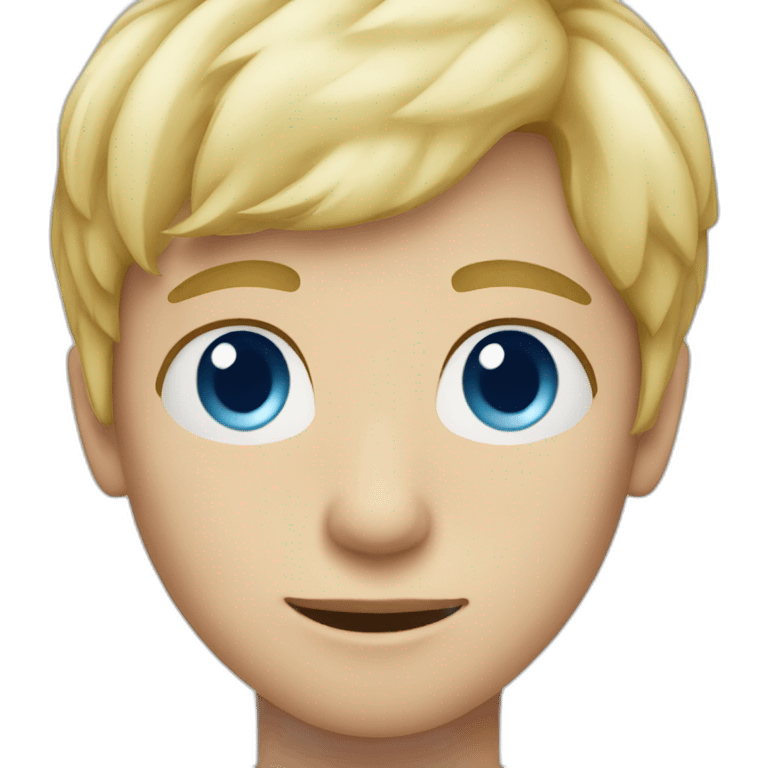 Boy with blue eyes and blonde hair emoji