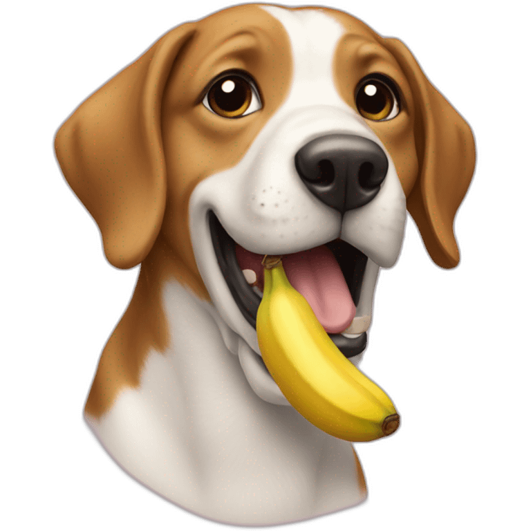 Dog eating a banana emoji