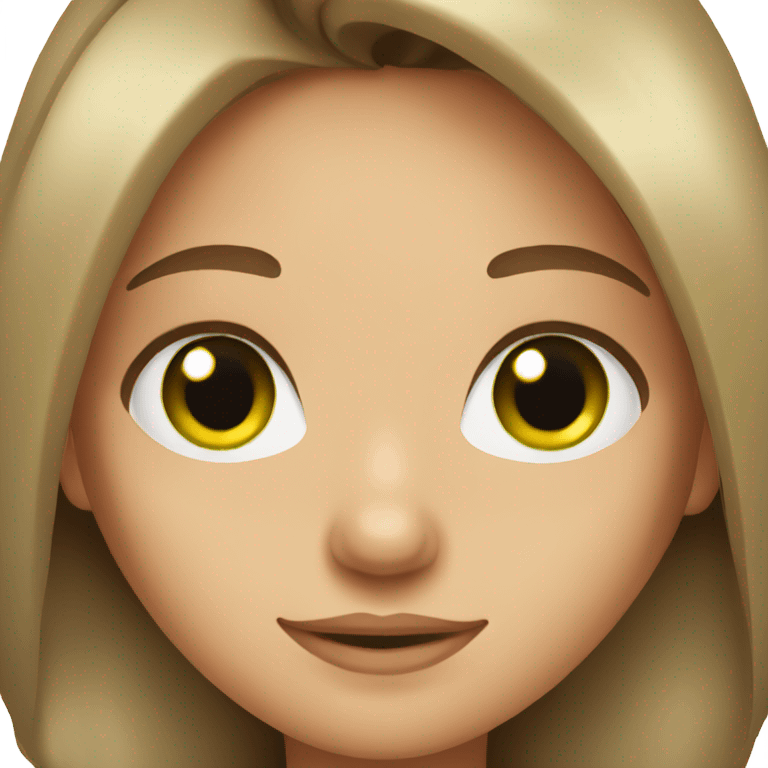 a girl emoji with brown hair and green eyes emoji