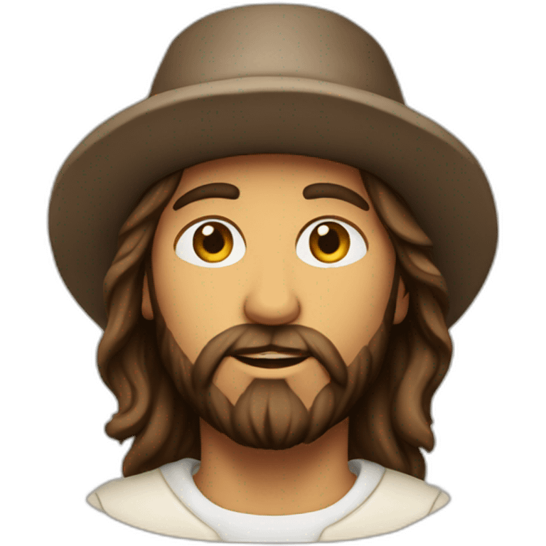 Jesus with a hat but hes cool now emoji