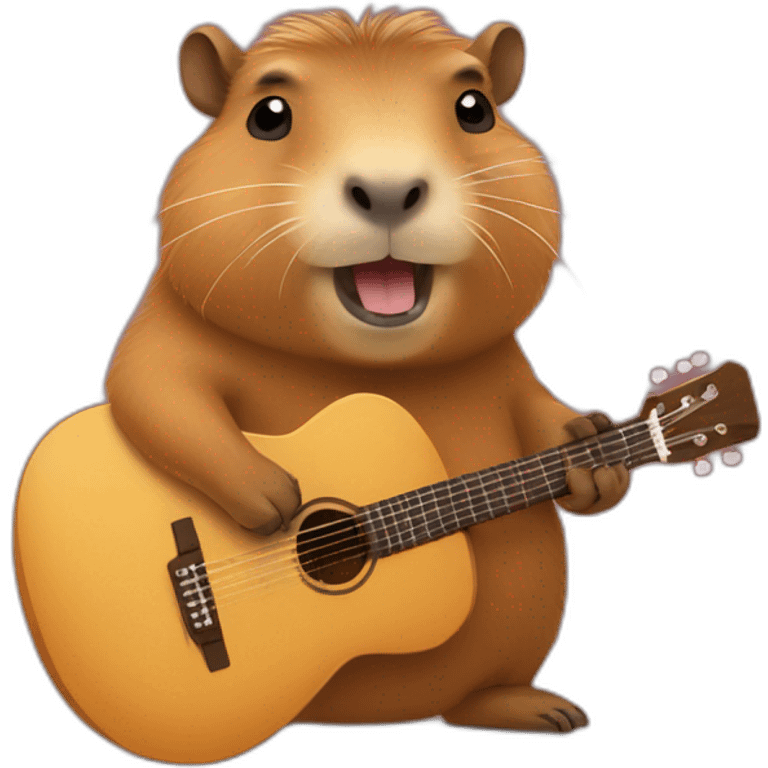 Capybara with bas guitar emoji