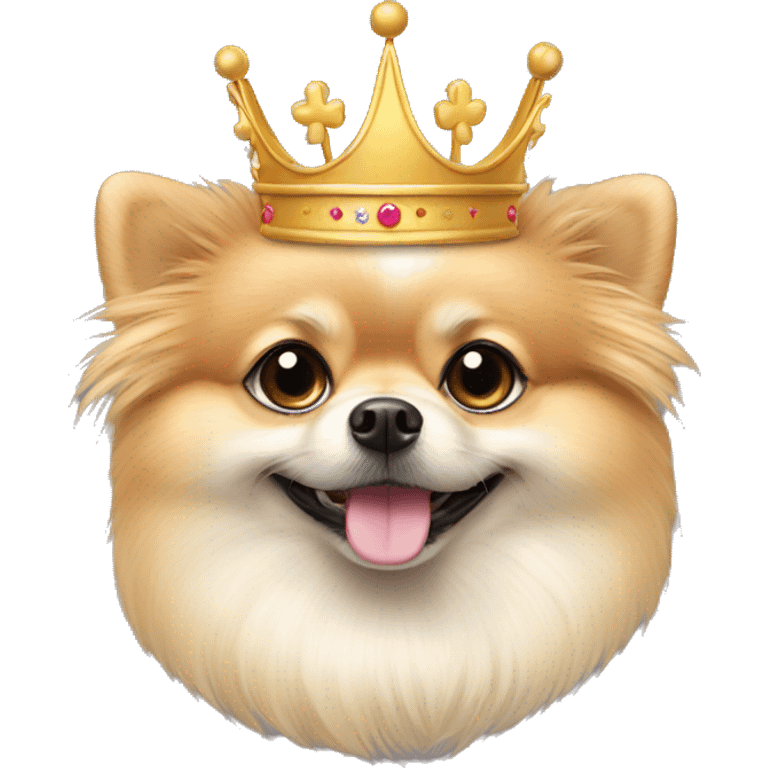 Crème Pomeranian with crown  emoji