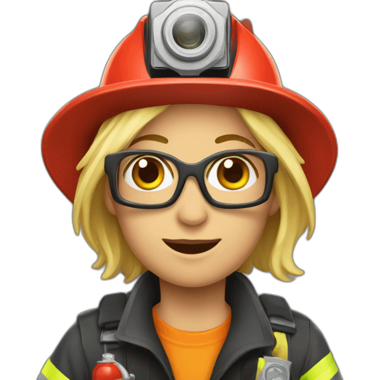 Firefighter witch camera emoji