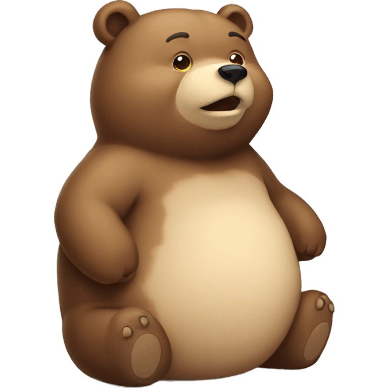 chubby bear with a belly emoji