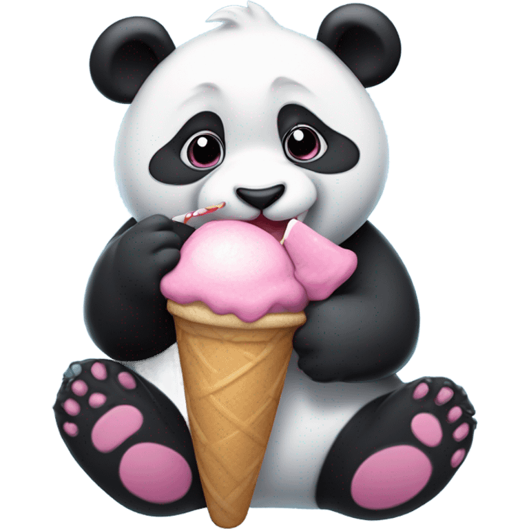 Panda eating ice cream emoji