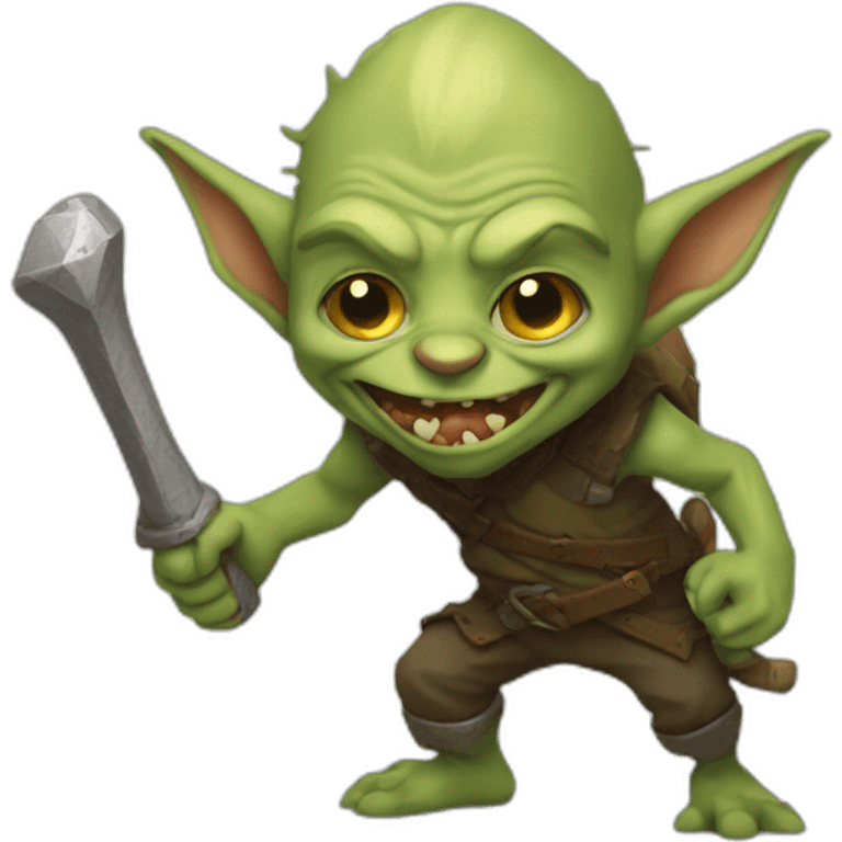 Un goblin qui boit de la bierre emoji