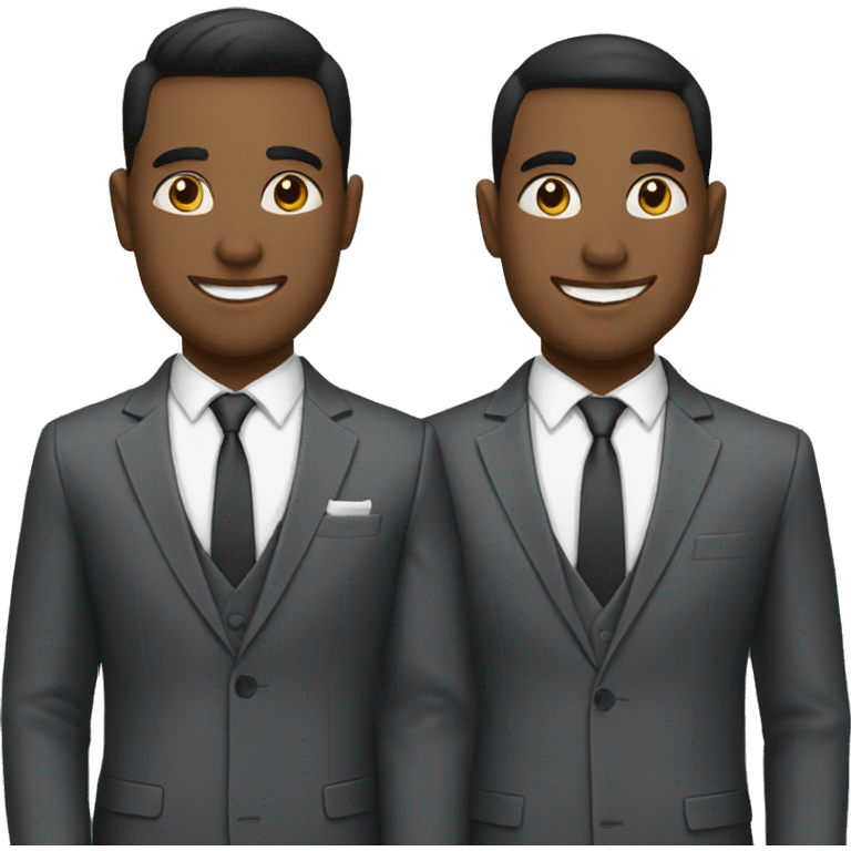 TWO GUYS IN BUSINESS SUITS, DIFFERENT RACES, BEST FRIENDS VIBE emoji