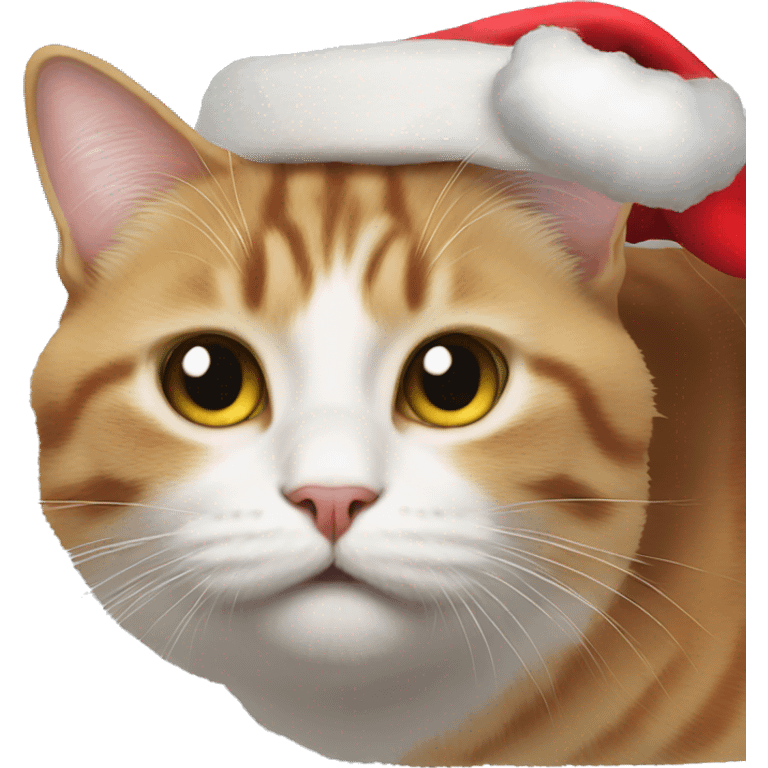 Santa cat is watching you emoji