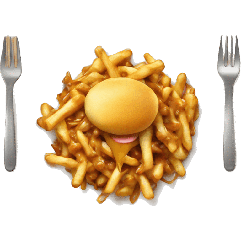 Poutine qui mange des nouilles  emoji