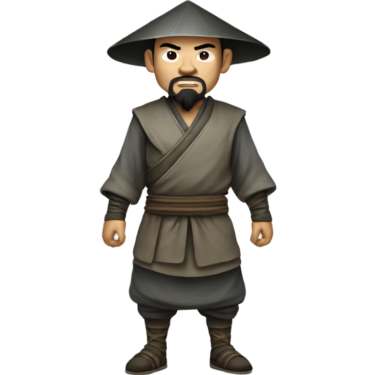 Chinese ancient bandit looking angry full body emoji