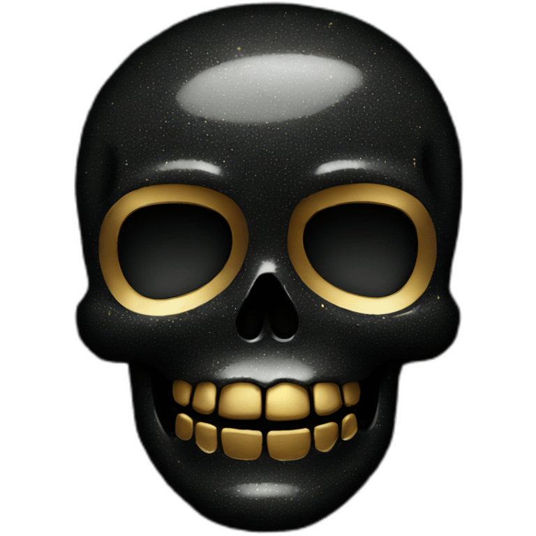 Glitter black skull emoji