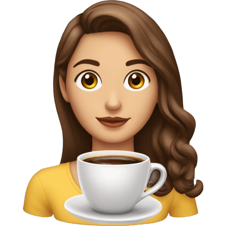 Una chica de ojos cafés y pelo rubio castaño (castaño en la raíz y rubio en las puntas) emoji