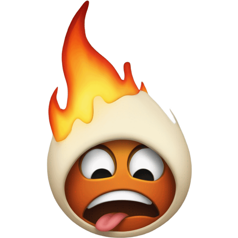 Default panicking emoji face with top of head on fire emoji