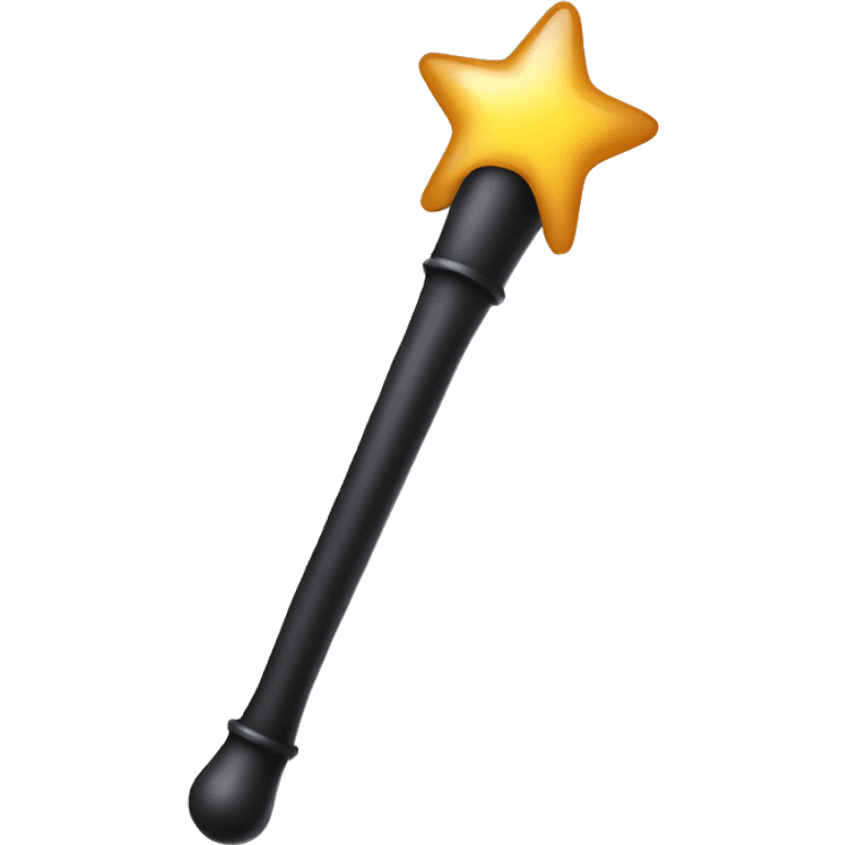 long magic wand in black color magic dust emoji