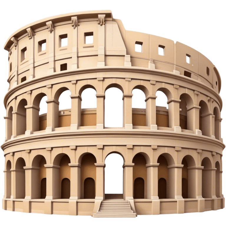 Cinematic Realistic Colosseum Landmark Emoji, depicted as the ancient Roman amphitheater rendered with dramatic architectural detail and dynamic lighting. emoji