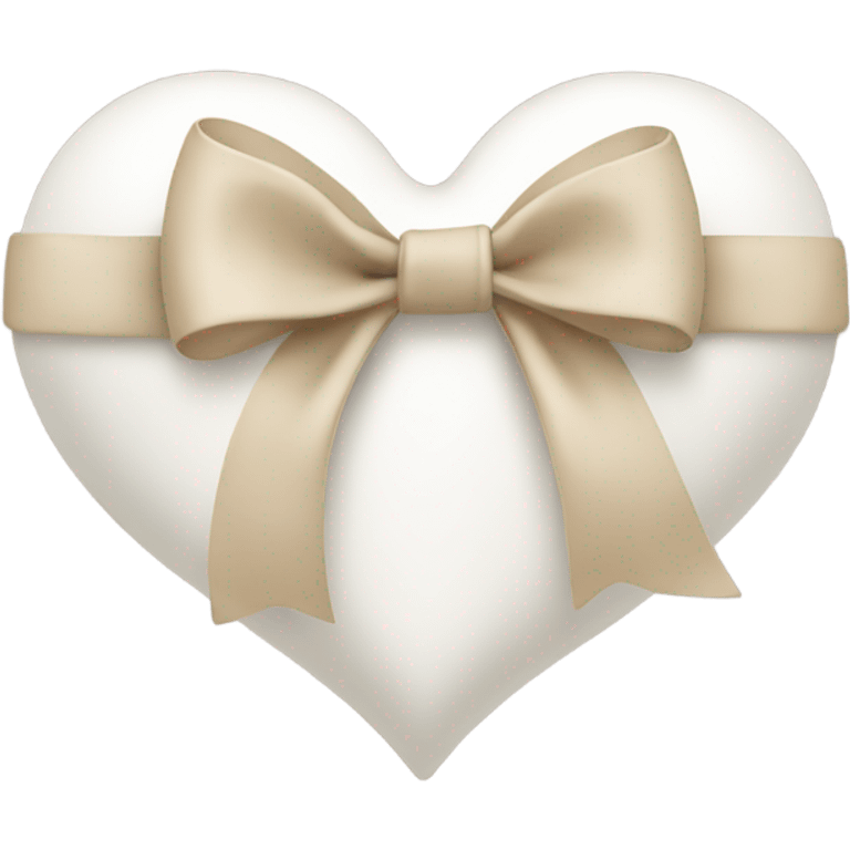 white heart with beige bow emoji