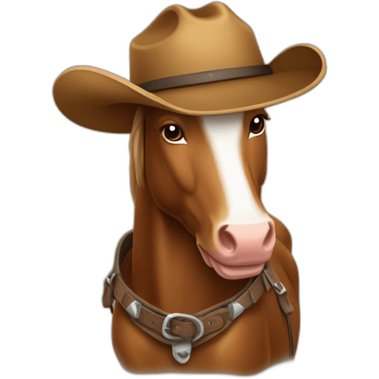 Cheval avec un chapeau de cow-boy emoji