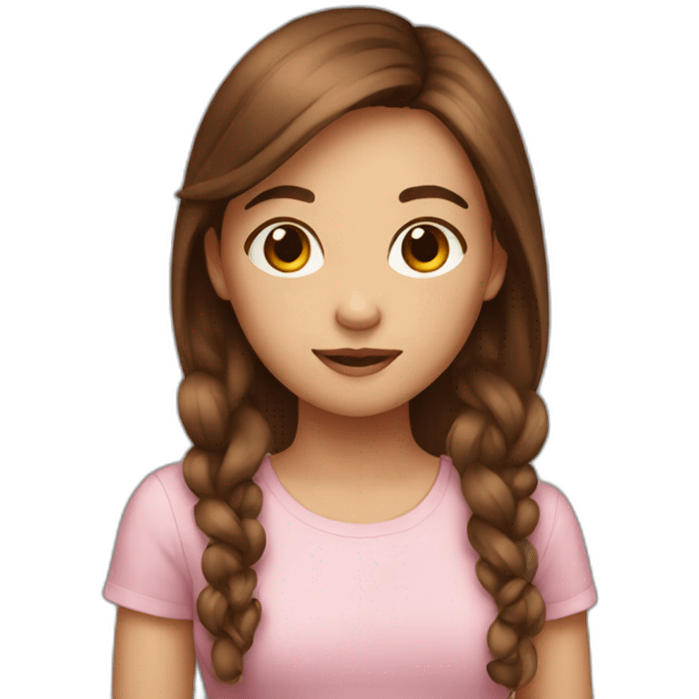 girl with brown hair love emoji