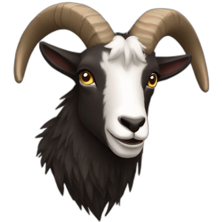 body dark fur wild goat emoji