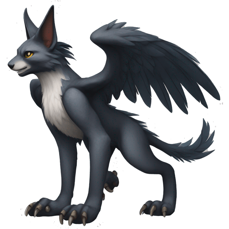 Anthro cool edgy winged animal hybrid full body emoji