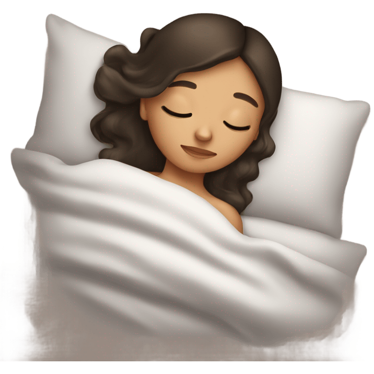 Brunette girl sleeping emoji