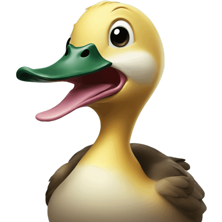 Duck with big teeth emoji