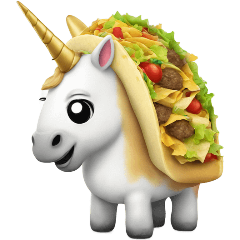 fat unicorn with taco emoji