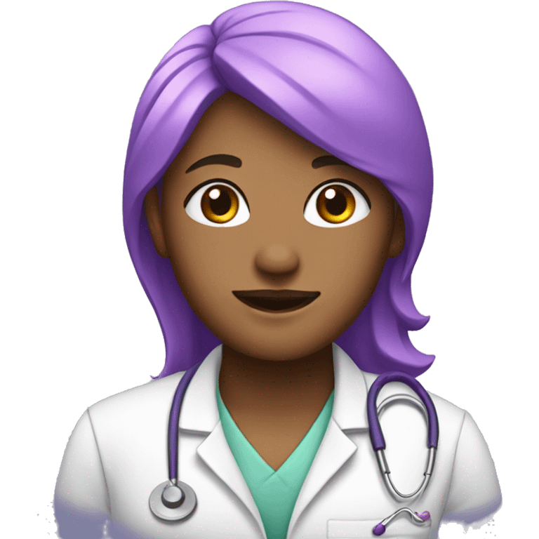 vet tech with purple and pink hair  emoji