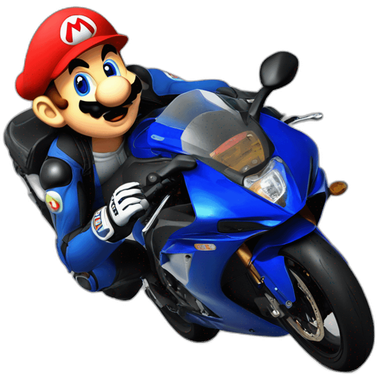 mario sur une moto gsxr emoji