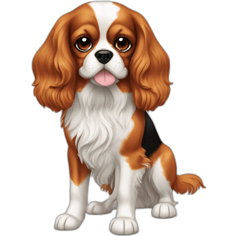 dog Cavalier King Charles Spaniel full height emoji